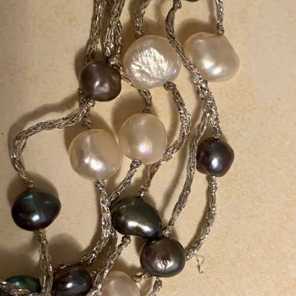 Cultured freshwater pearl beaded necklace 40 inch - Picture 12 of 13